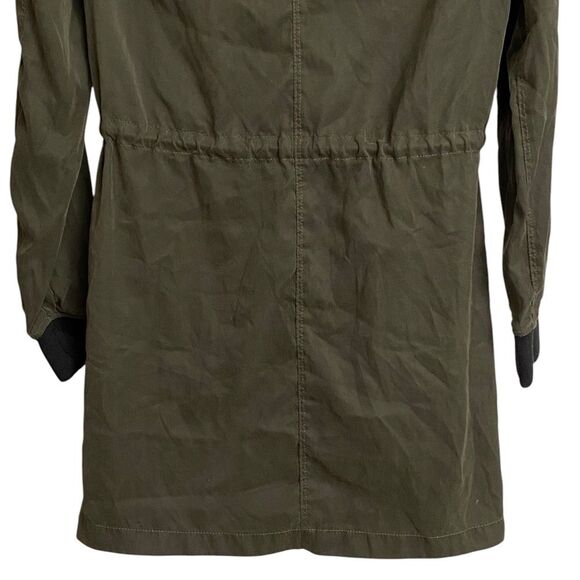 H&M Waist Tie Lightweight Bomber Jacket Women's Size 4 Army Green Military Chic - Picture 12 of 16